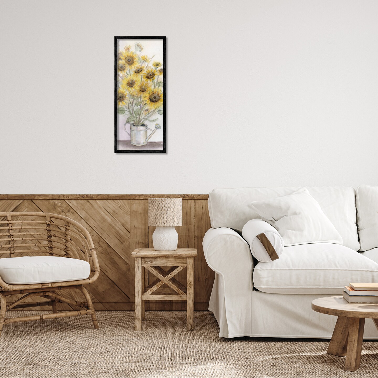 Stupell Industries Watering Can Sunflower Collection Framed Giclee, design by Patti Bishop