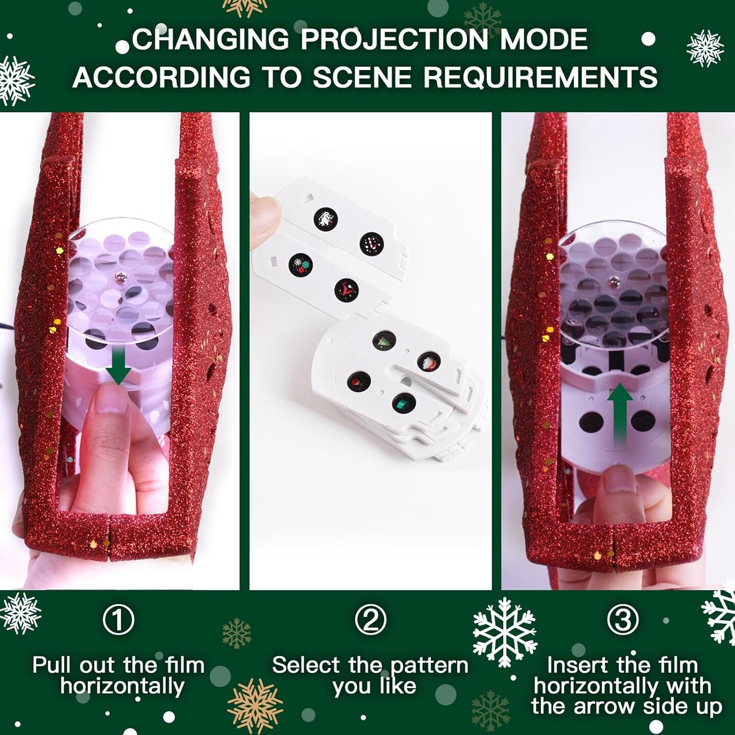 6 Projection Pattern -Star Tree Topper(Red)