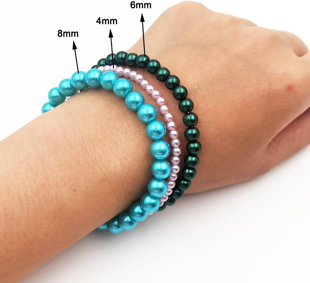 1800 Pieces 6mm Pearl Beads 30 Colors Plastic Spacers Beads for Jewelry Making and Crafting