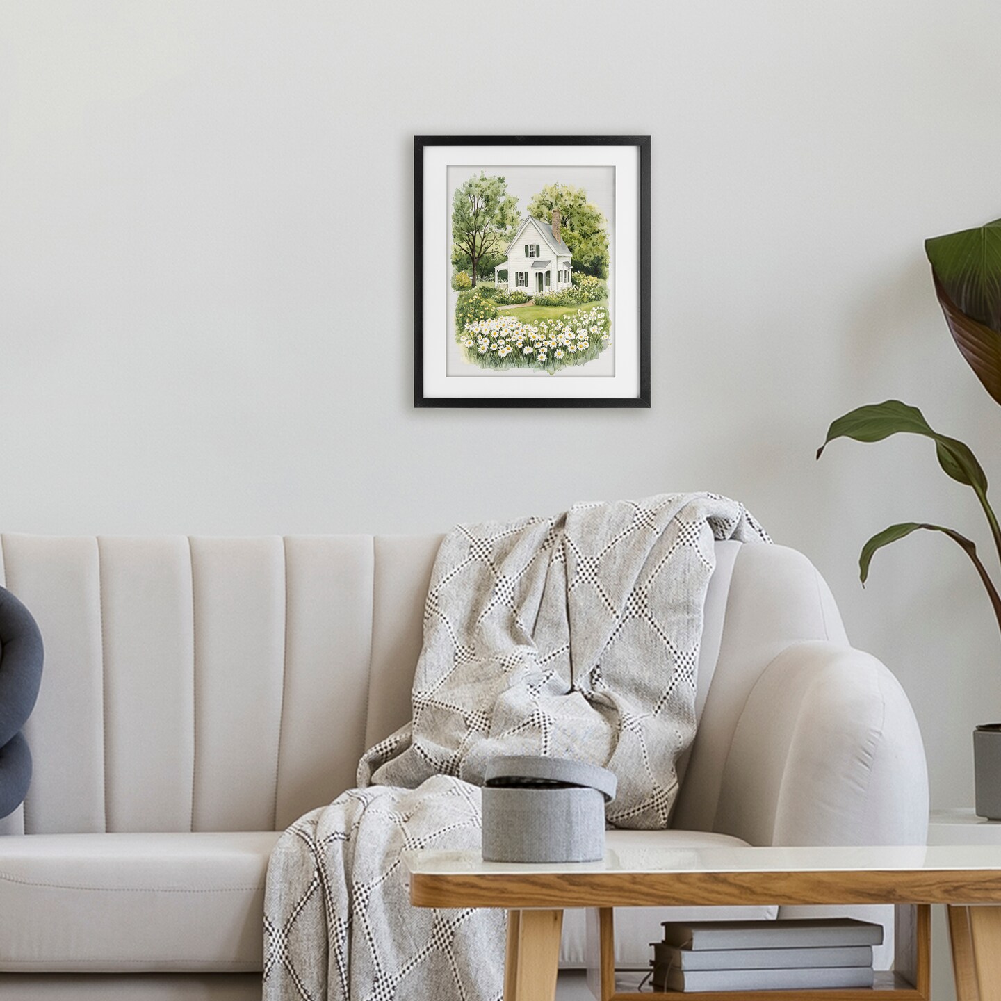 Stupell Industries Quaint Countryside Cottage Garden Framed Print Under Glass, design by Lettered and Lined
