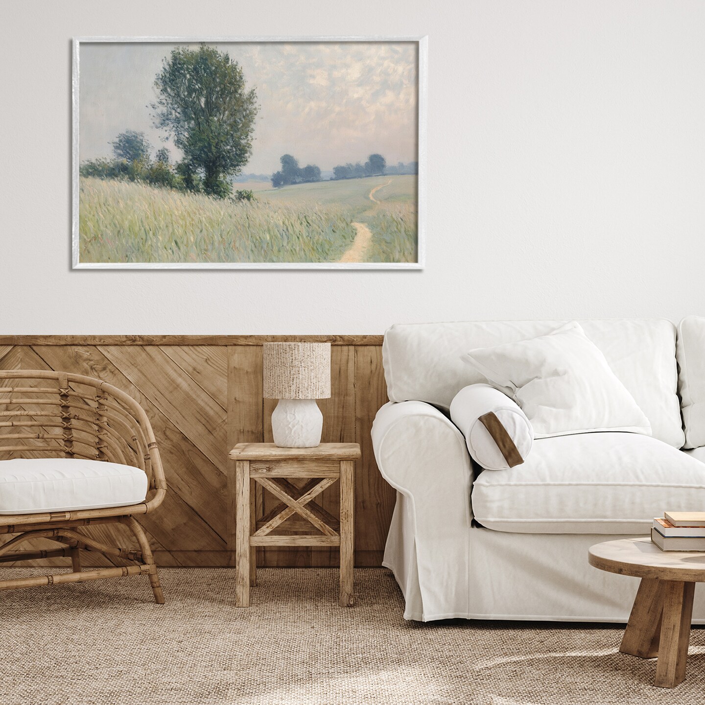 Stupell Industries Tall Grass Path in Field Framed Giclee, design by Petal Prints Design