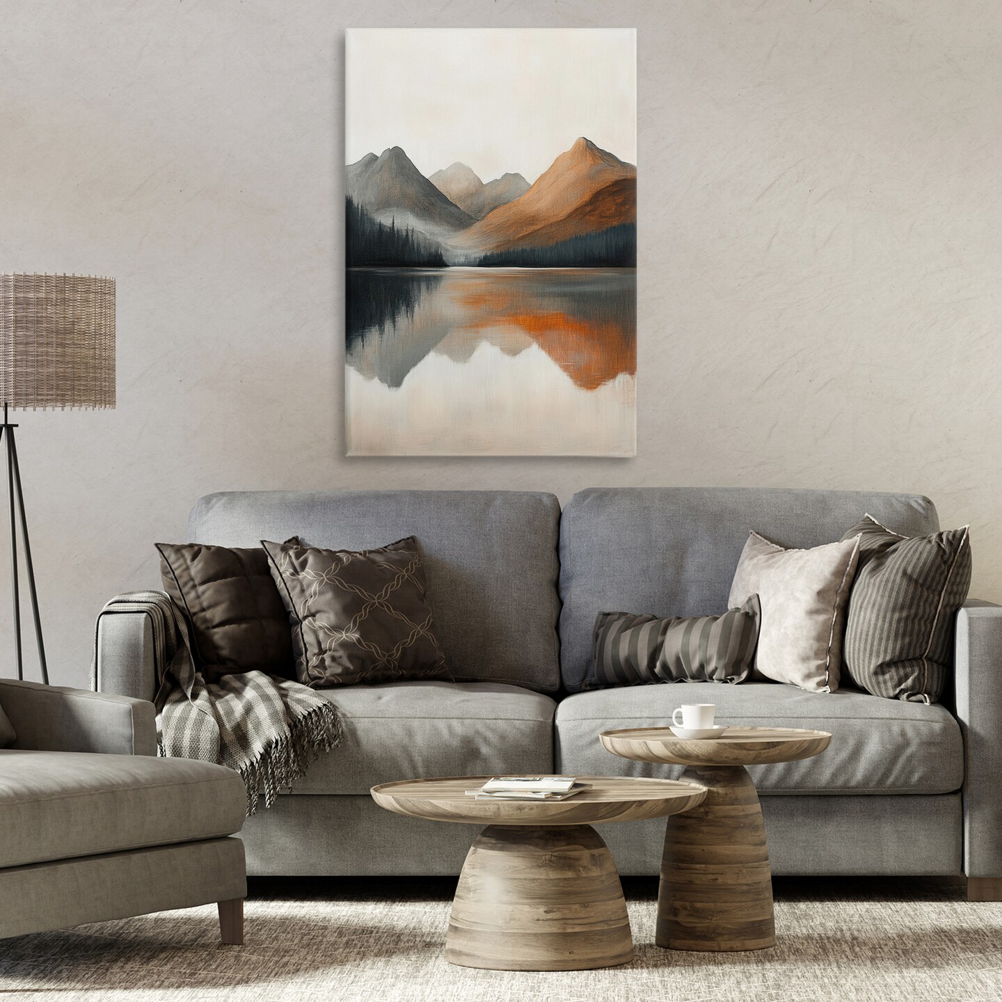 Stupell Industries Terracotta Reflection Abstract Landscape Canvas, design by Petal Prints Design