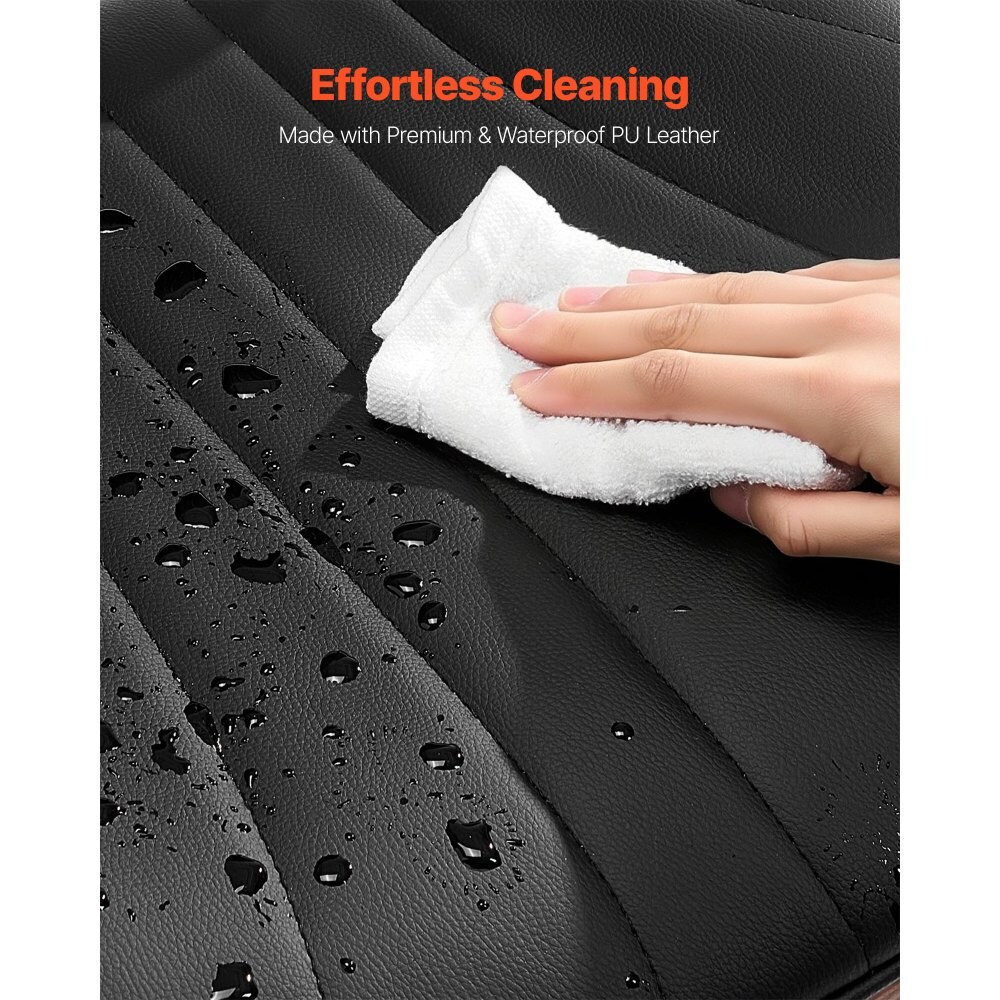 Black Metal and PU Leather Mid-Century Modern Dining Chairs Set with Sponge Seat