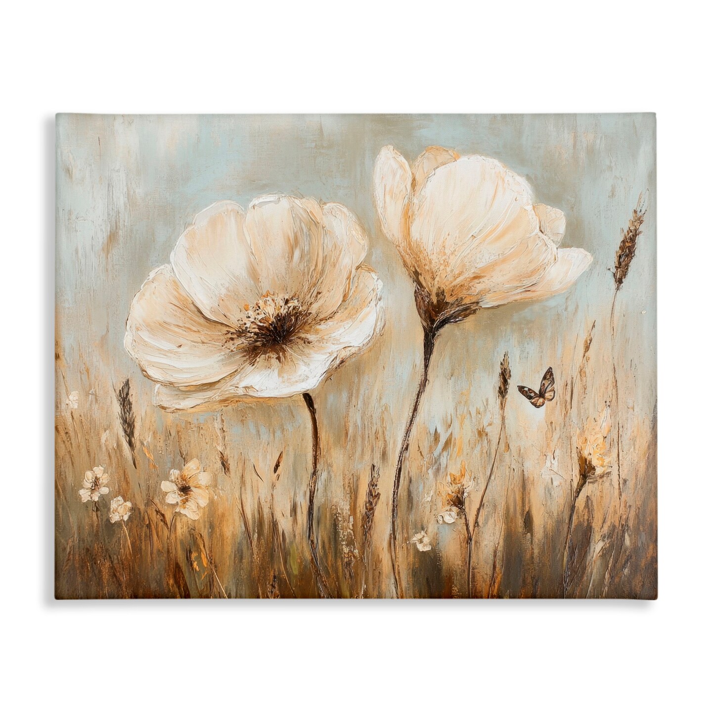 Stupell Industries White Wildflowers Brown Meadow Canvas, design by Petal Prints Design