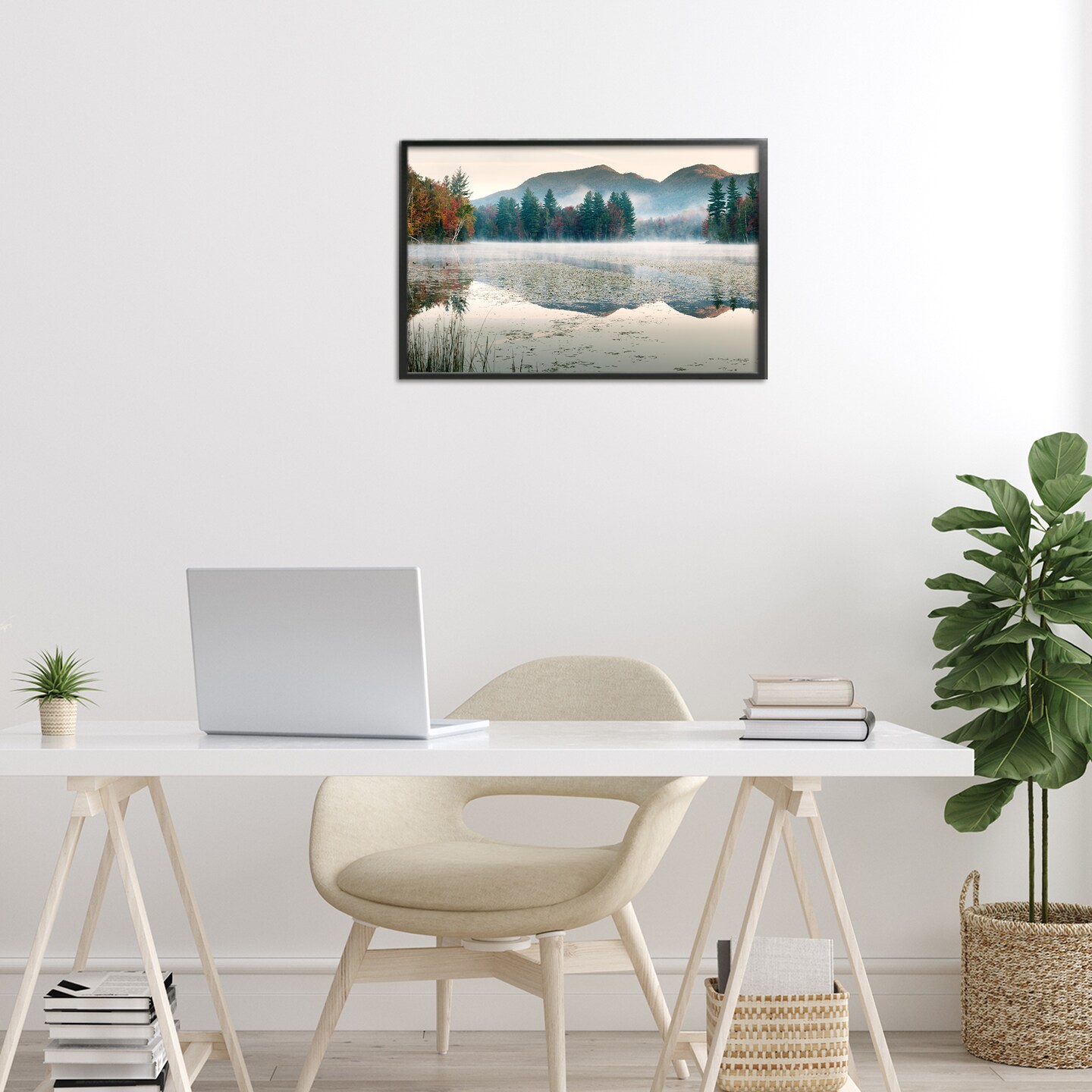 Stupell Industries Fall Foliage Circling Lake Framed Giclee, design by Shelley Lake