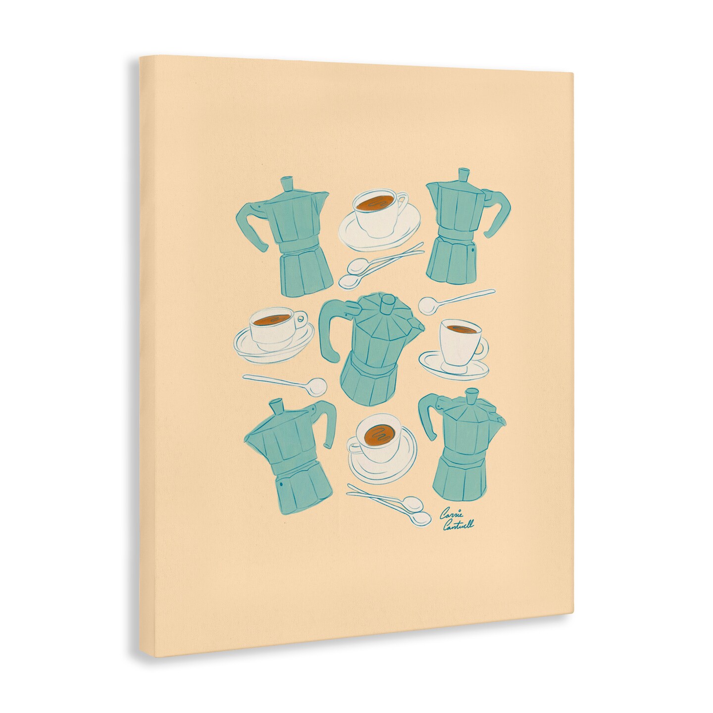 Stupell Industries Espresso & Moka Pots Canvas, design by Carrie Cantwell