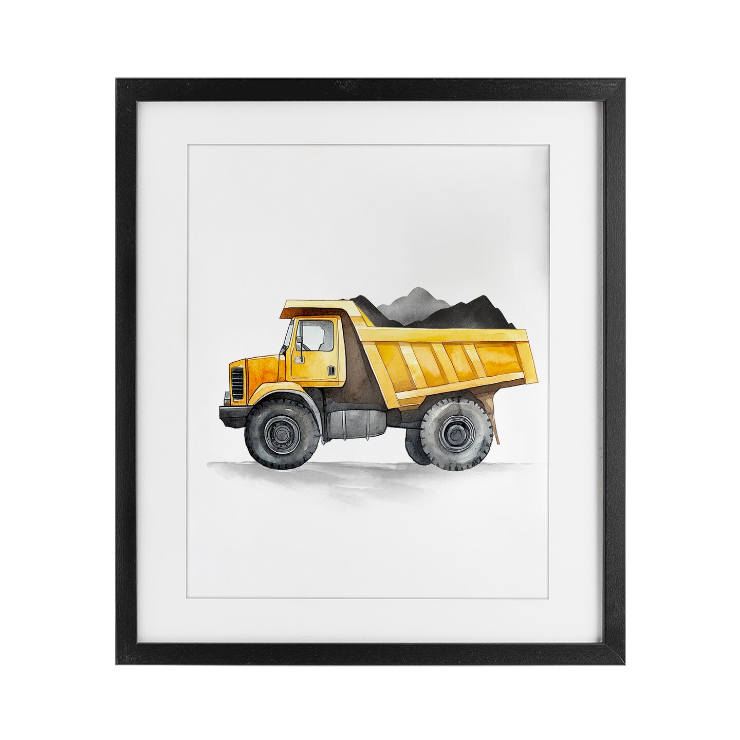 Stupell Industries Working Trucks Dump Vehicle Framed Print Under Glass, design by Christine Simpson Art