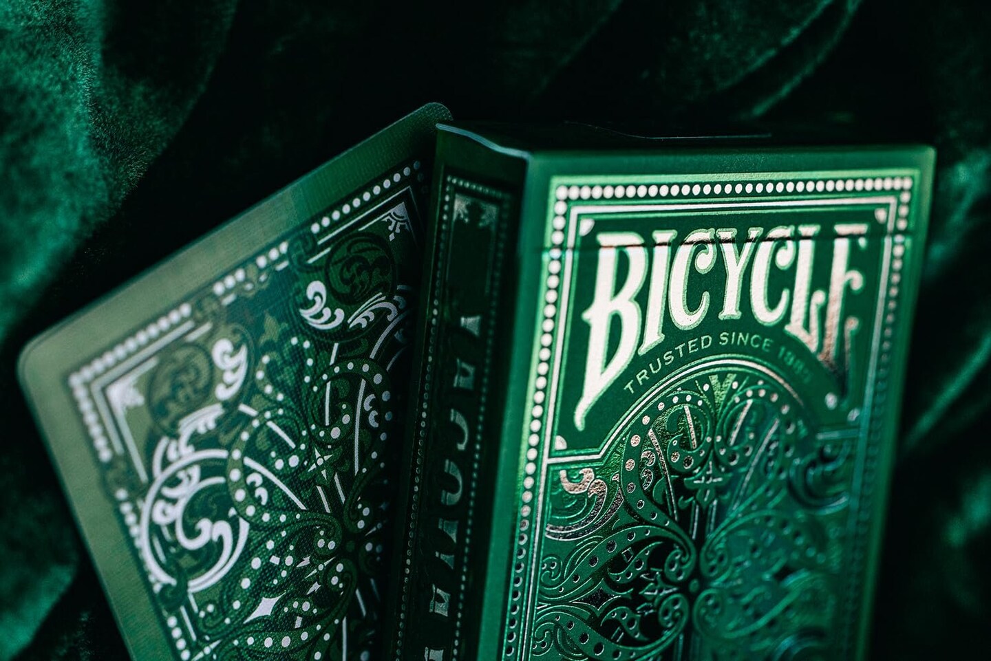 Bicycle Jacquard Premium Playing Cards, Silver and Emerald Green, Poker Size Standard Index