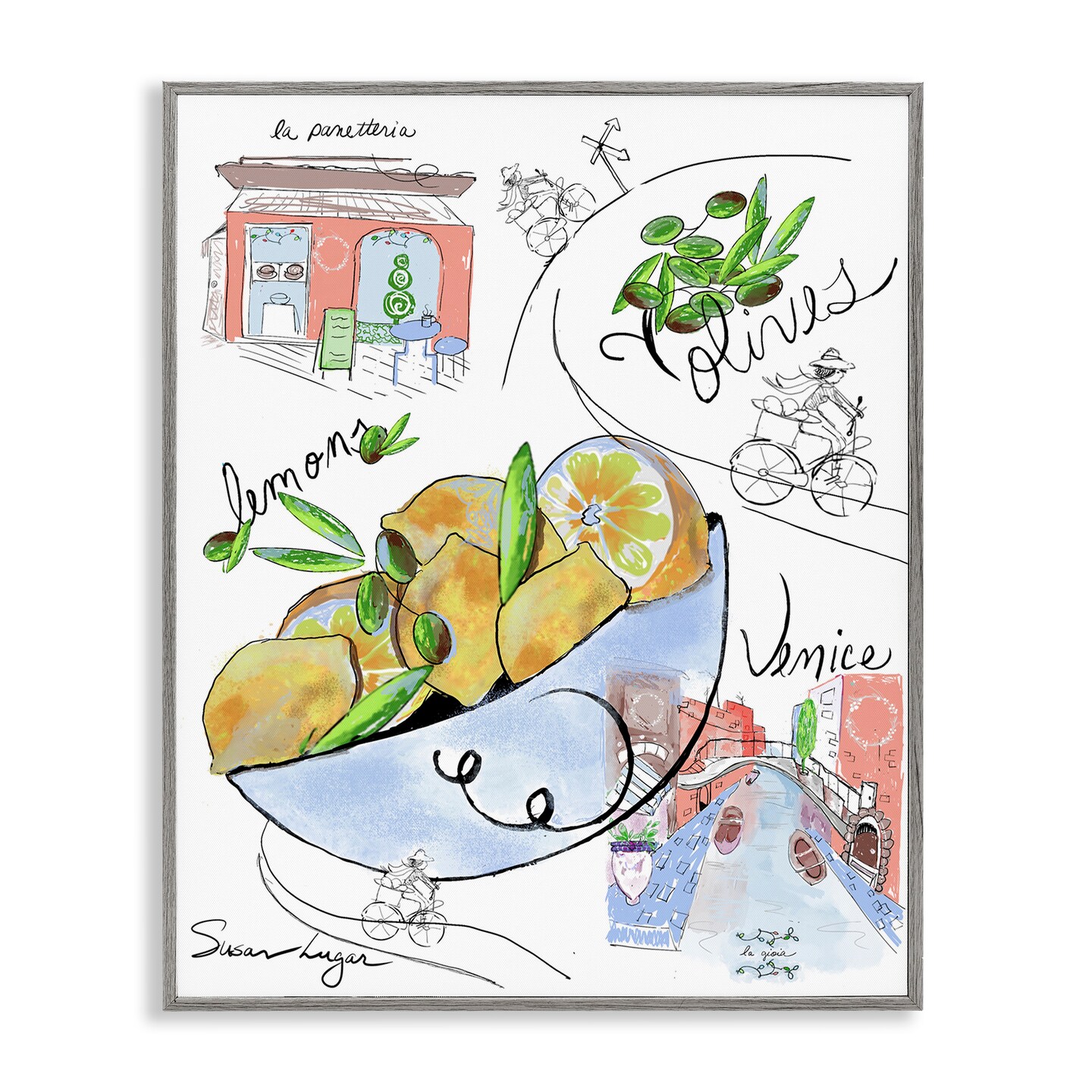 Stupell Industries Italian Kitchen Sketch Collection Framed Giclee, design by Susan Lugar