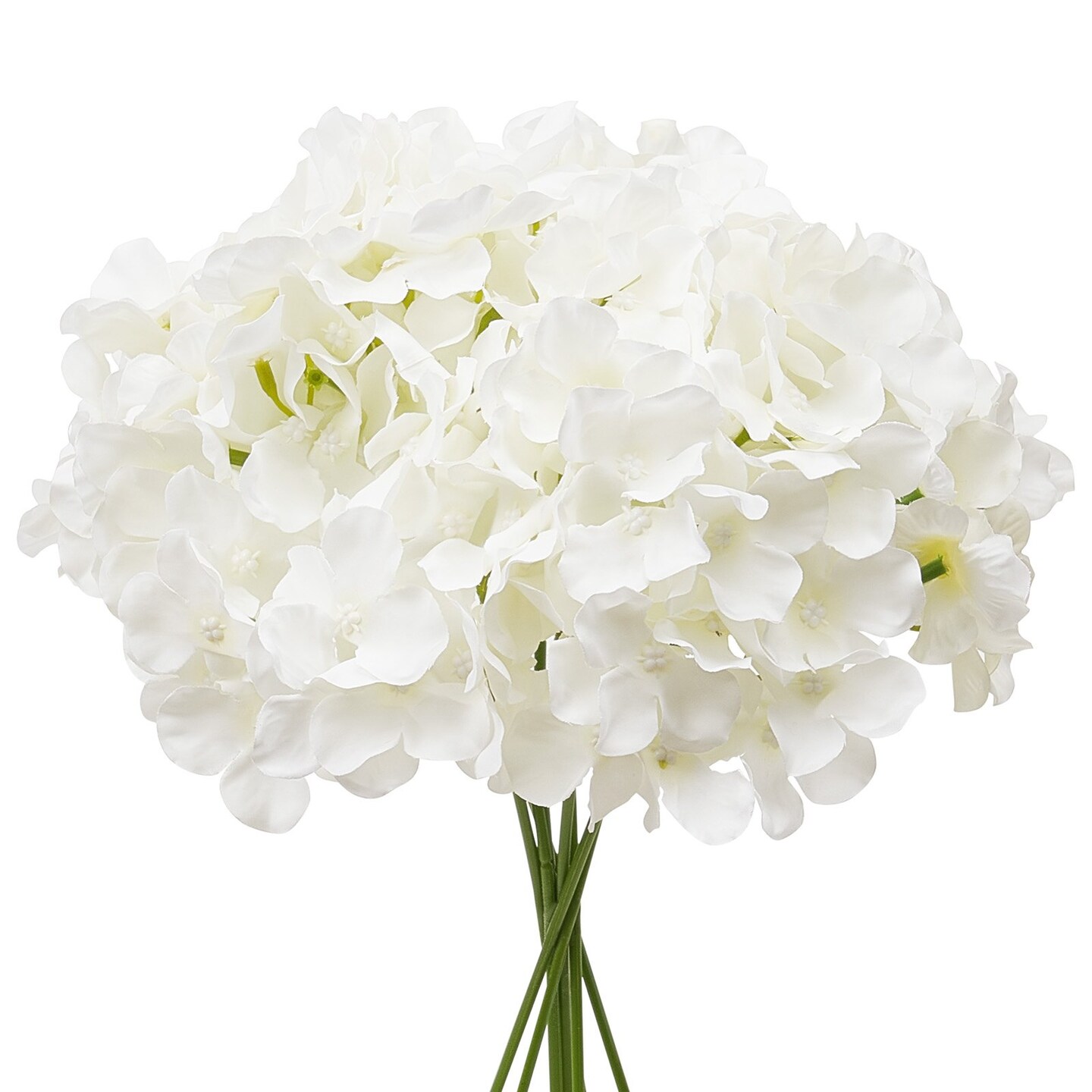 Artificial White Hydrangea Flowers Real Looking Silk Faux Blooms for Wedding Decor