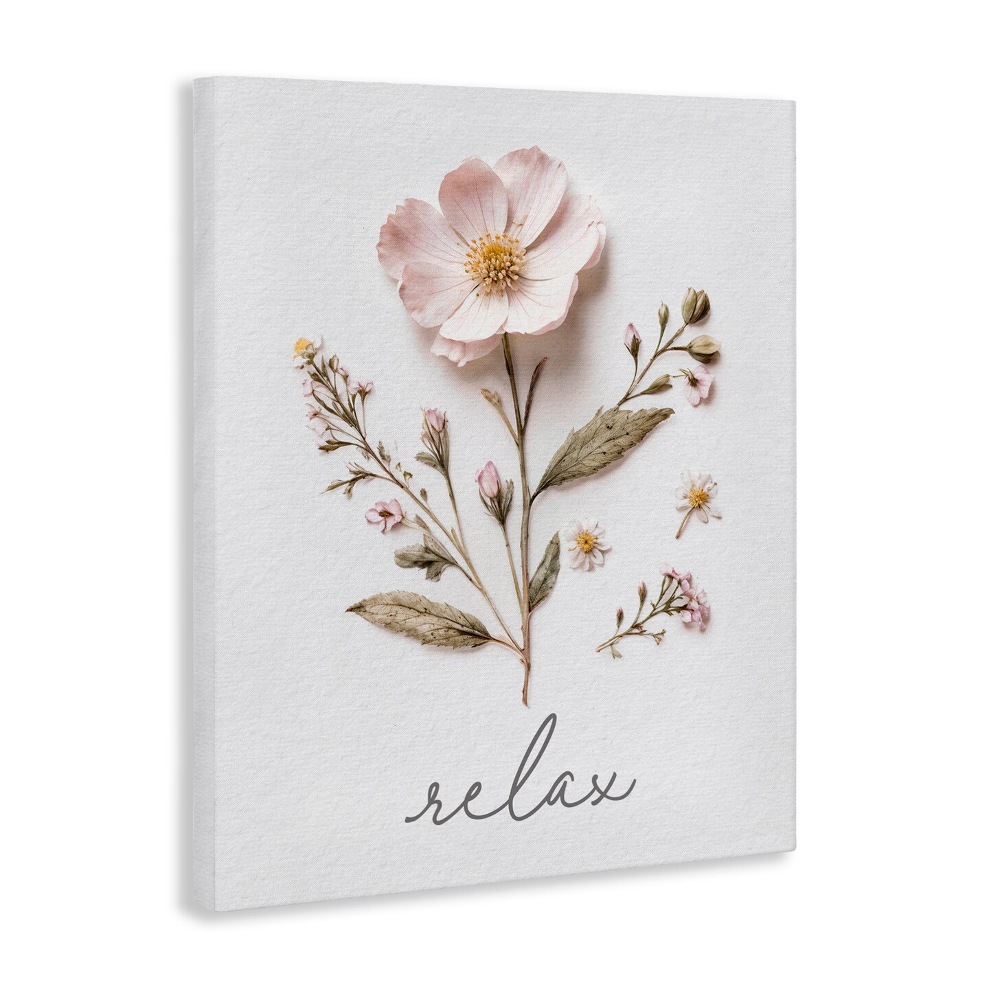 Stupell Industries Pressed Flowers Relax Canvas, design by Lettered and Lined