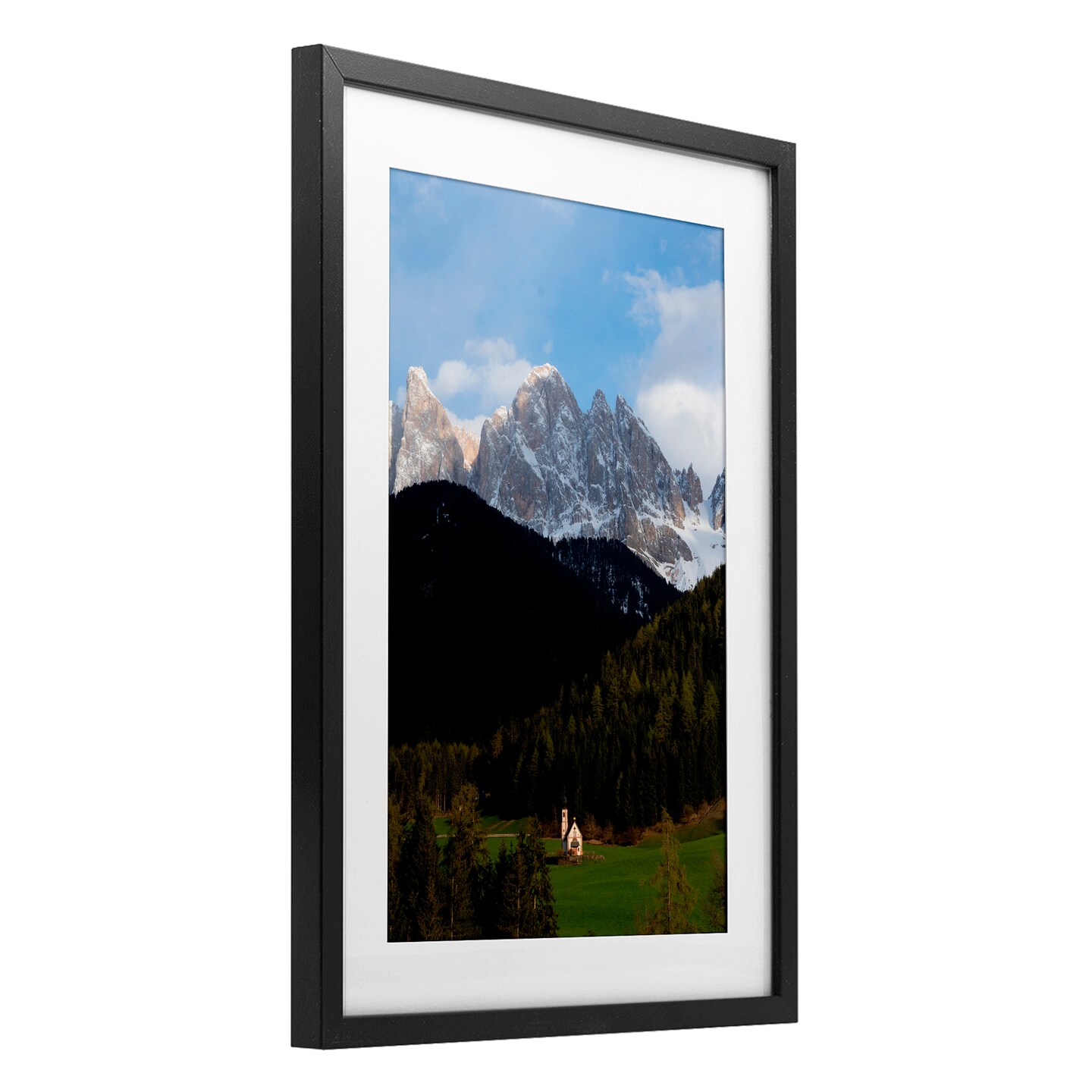 Stupell Industries Lone Chapel in Dolomites Framed Print Under Glass, design by Jared Kreiss