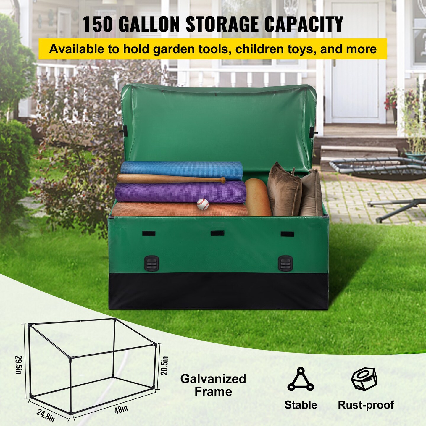 Outdoor Storage Box Waterproof Deck Box Portable All Weather for Garden Pool