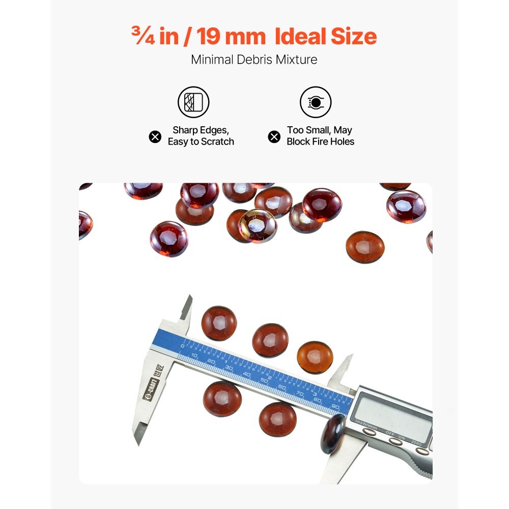 Fire Glass High Temperature Resistant Fireplace Rocks Reflective Firepit Glass Stone