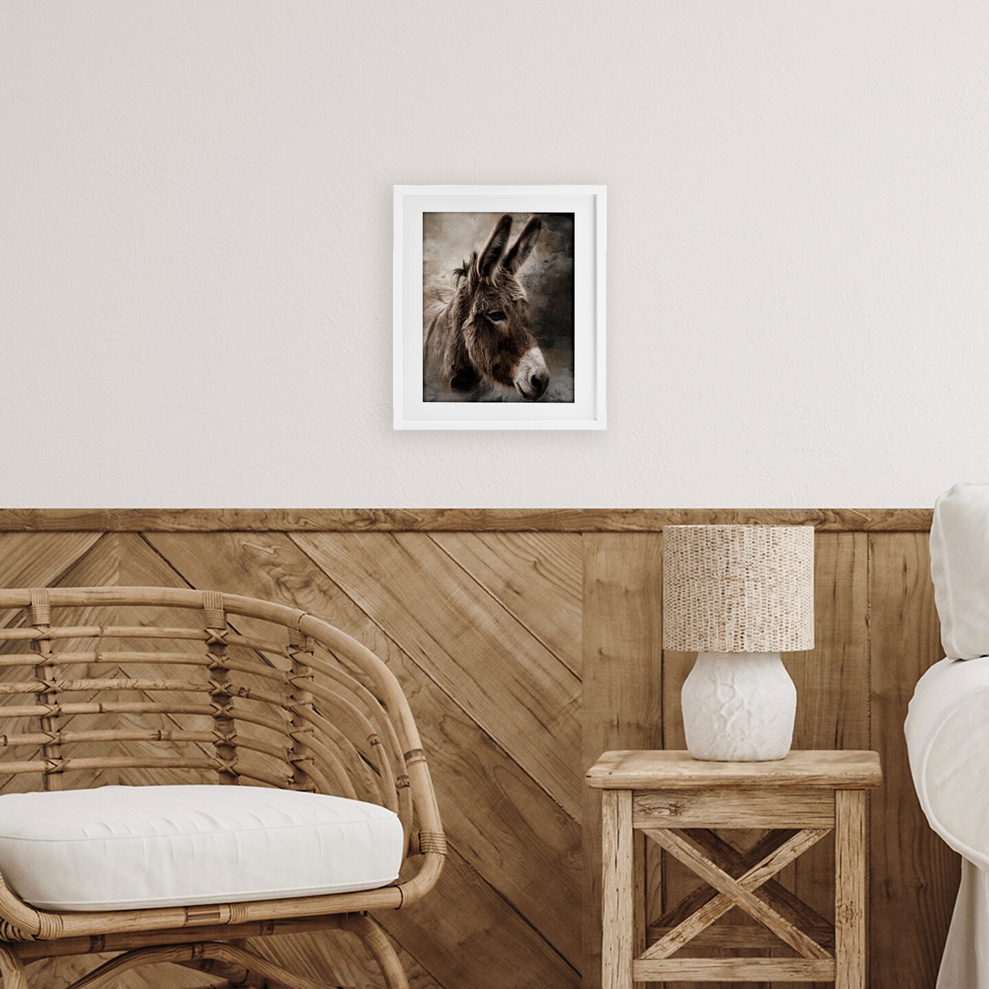 Stupell Industries All Ears Donkey Framed Print Under Glass, design by Robin-Lee Viera