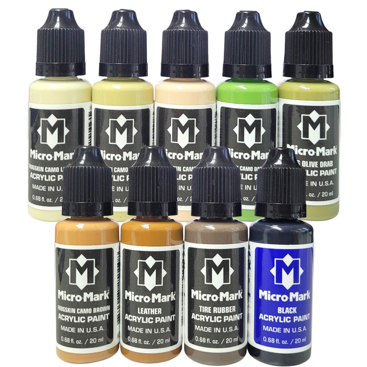 Micro-Mark USMC Armor/Infantry WW1-Vietnam Color Acrylic Paint Set, 9pc