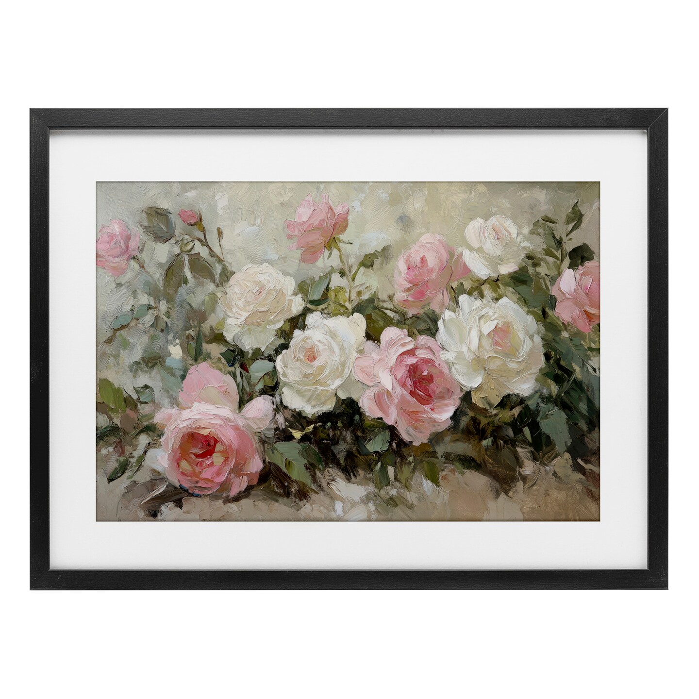 Stupell Industries Rose Bouquets Pink and White Framed Print Under Glass, design by Petal Prints Design