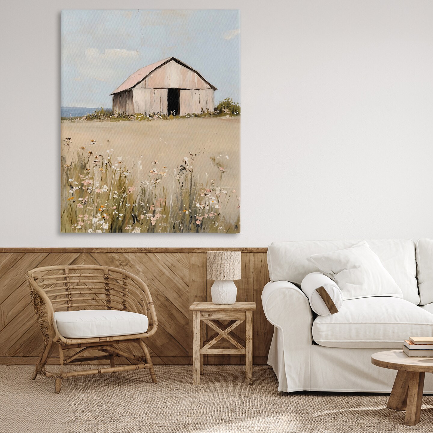 Stupell Industries Pretty Pink Barn Landscape Canvas, design by Franklyn Gregory