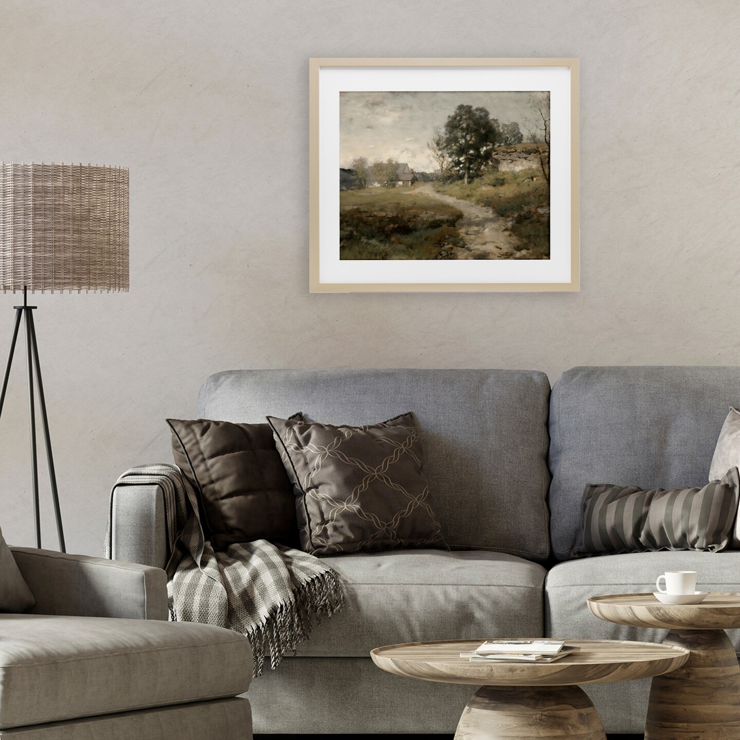 Stupell Industries Vintage Farmhouse Scenic Landscape Framed Print Under Glass, design by Riley B