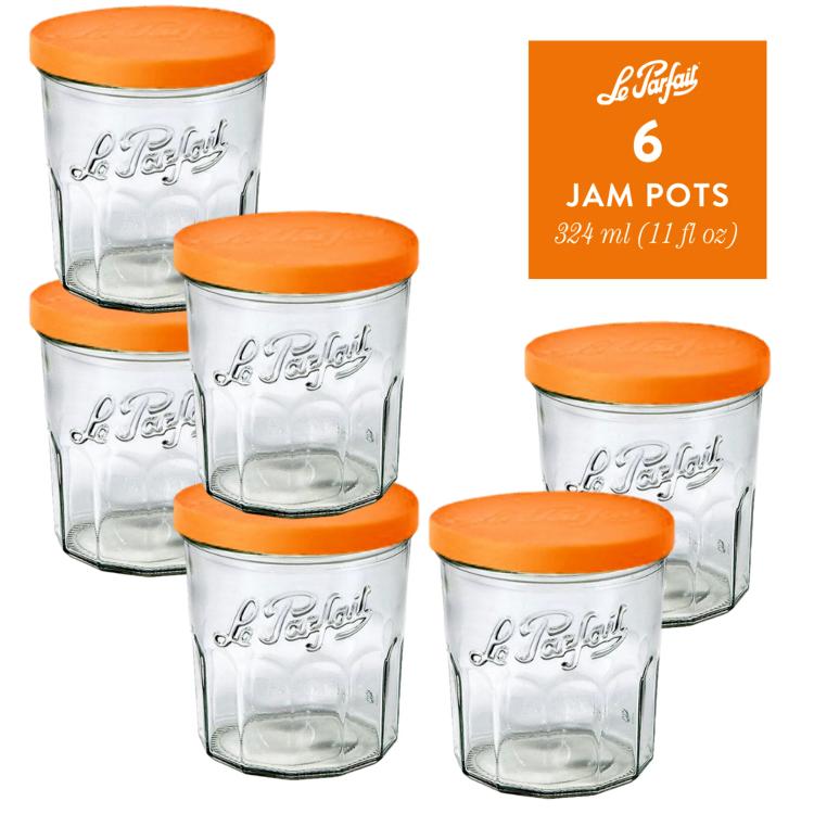 Le Parfait - Clear - Versatile Glass Preserving Jars for Food Storage and Serving - 6 Pieces