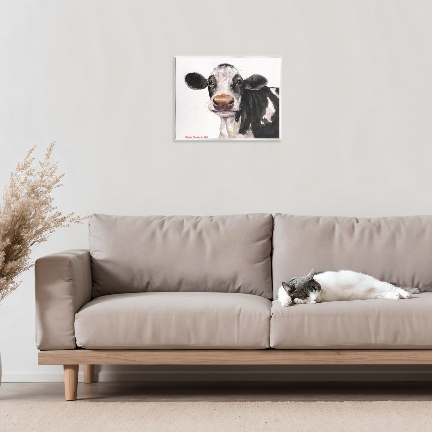 Stupell Industries Cute Cow with White Spots Wall Plaque, design by George Dyachenko