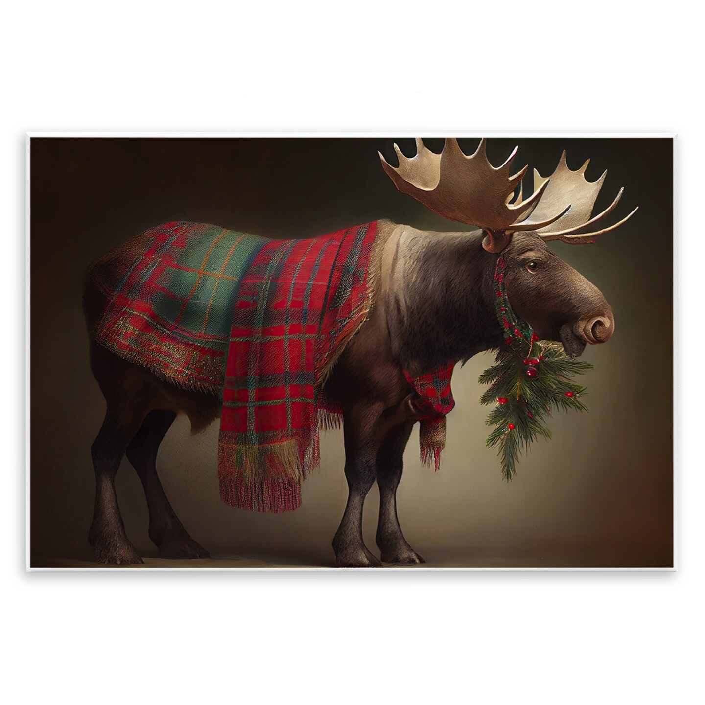 Stupell Industries Festive Moose with Plaid Wall Plaque, design by Sasha