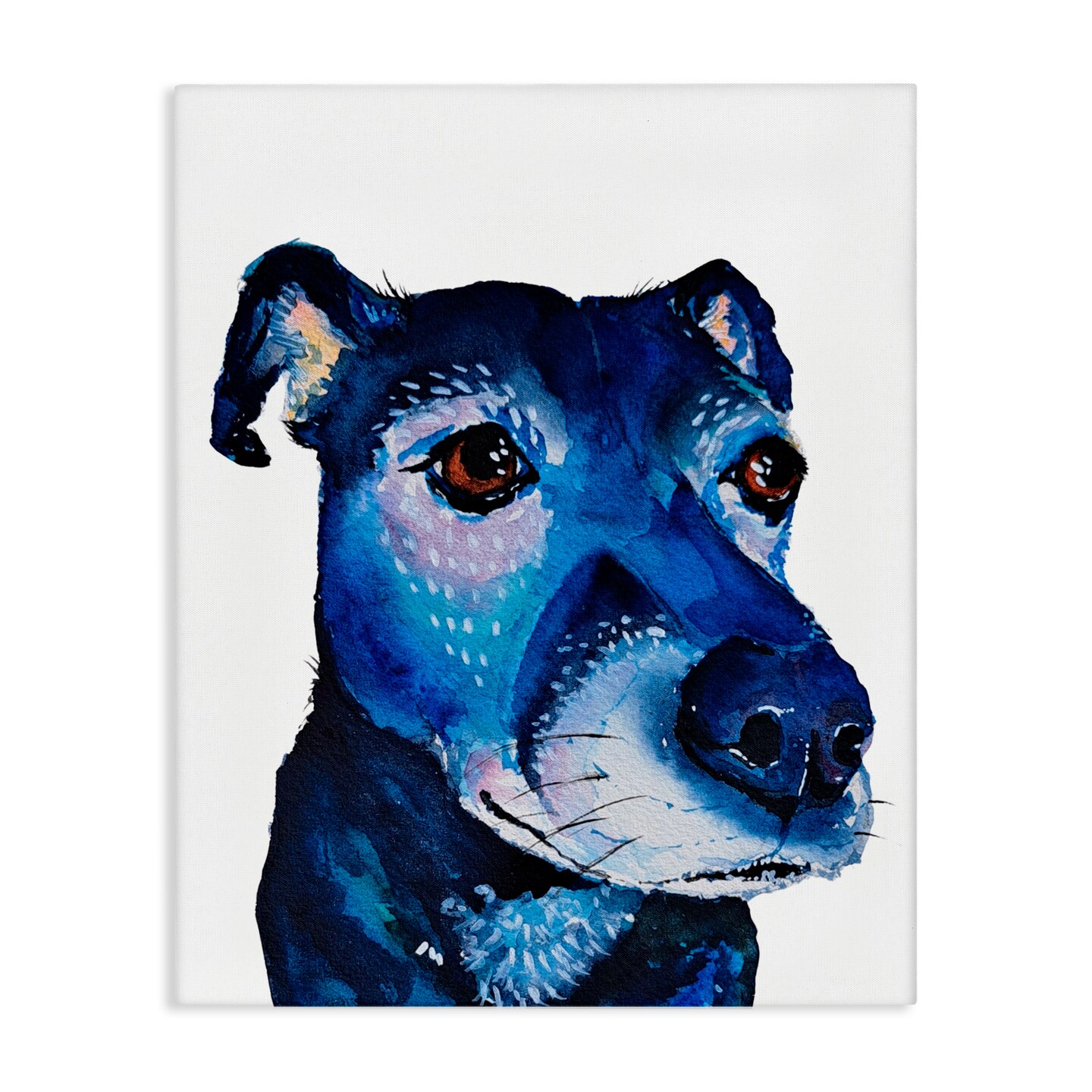 Stupell Industries Expressive Blue Dog Canvas, design by Tatiana Roberts