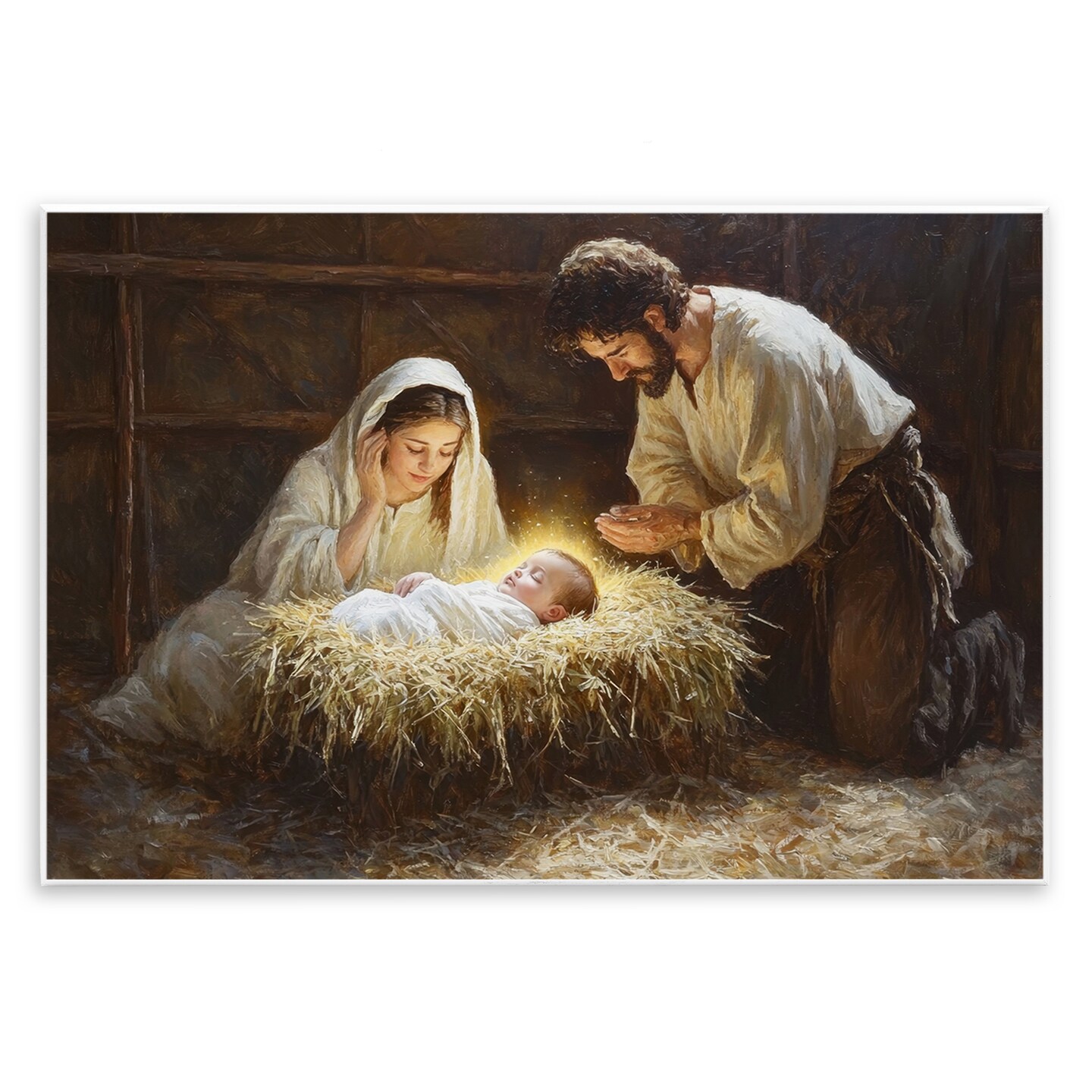 Stupell Industries Christ Is Born Nativity Wall Plaque, design by Petal Prints Design