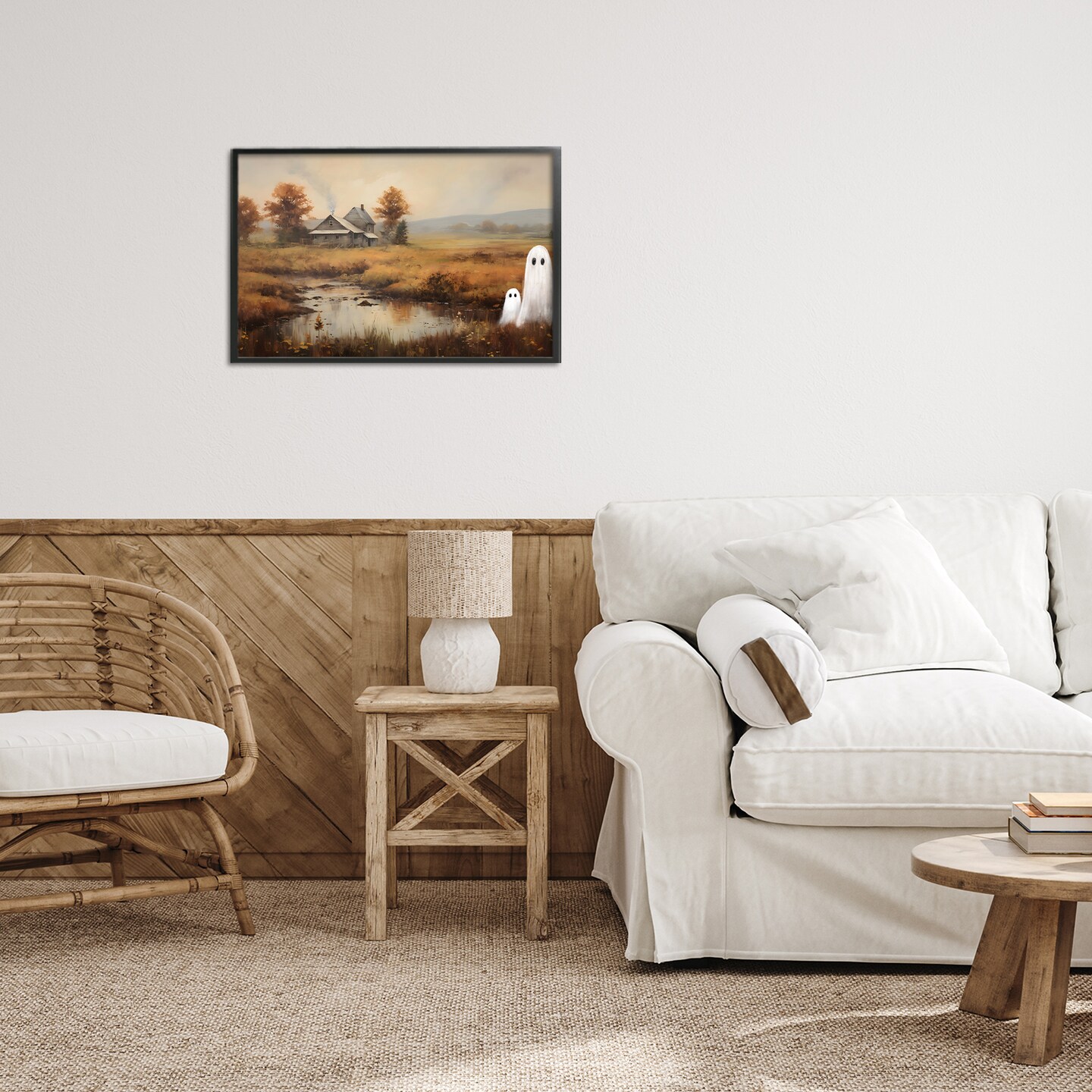 Stupell Industries Ghosts In Farm Field Framed Giclee, design by Petal Prints Design