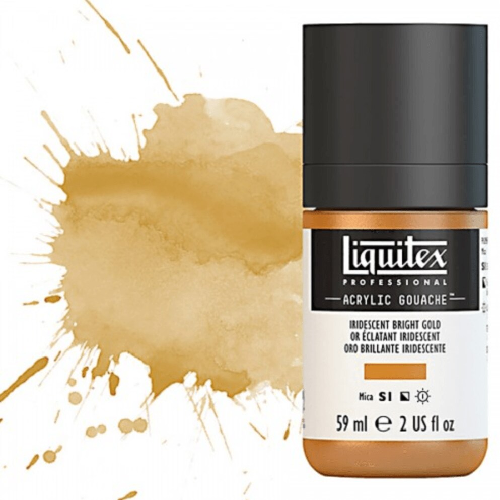 Professional Acrylic Gouache, Iridescent Bright Gold