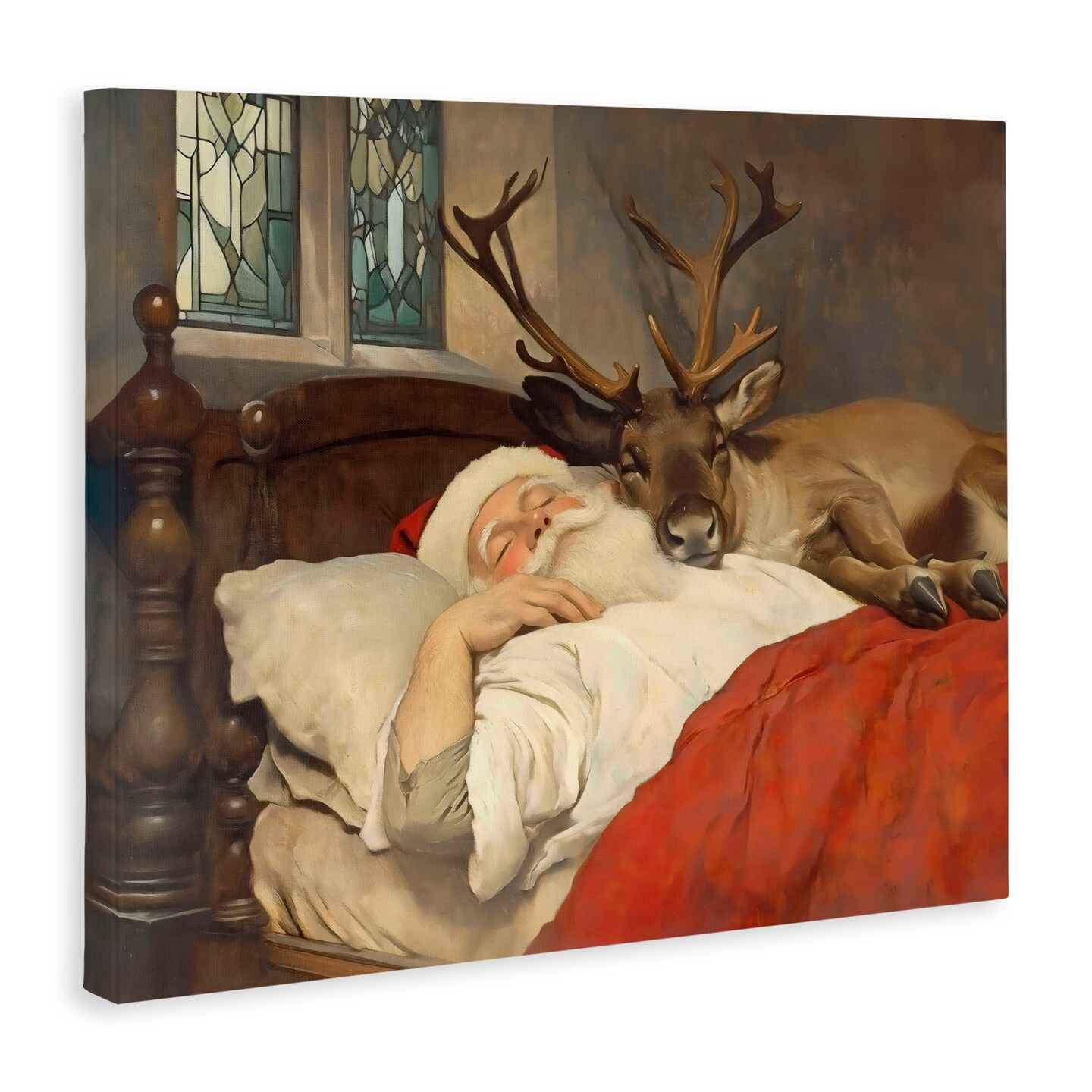 Stupell Industries Goodnight Santa & Reindeer Canvas, design by Arlington Prints