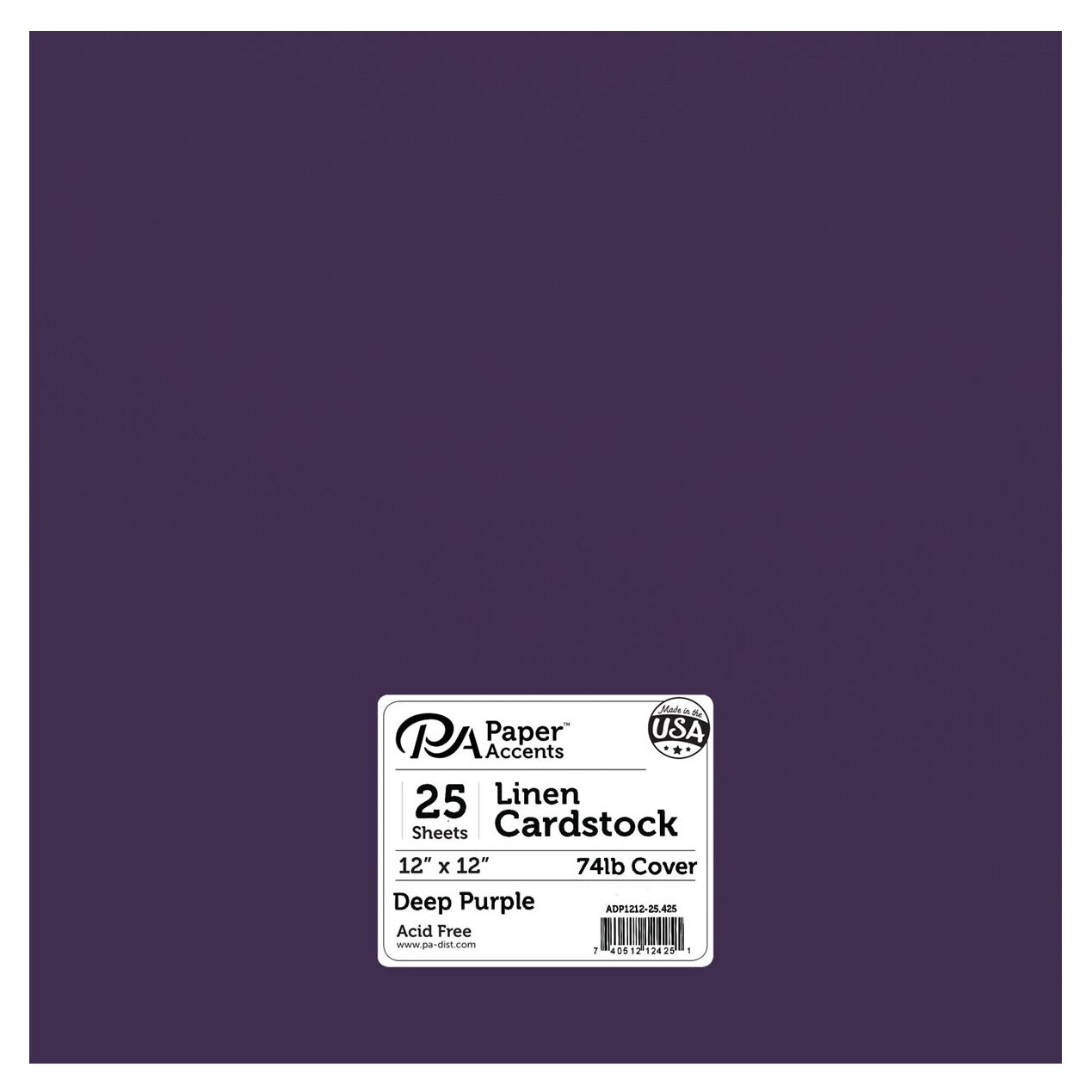 Accent Design Paper Accents Deep Purple Linen Textured Cardstock – 12x12 in, 25 Sheets, 74lb Cover – Archival Paper for Card Making, Invitations, Crafts & Die Cutting