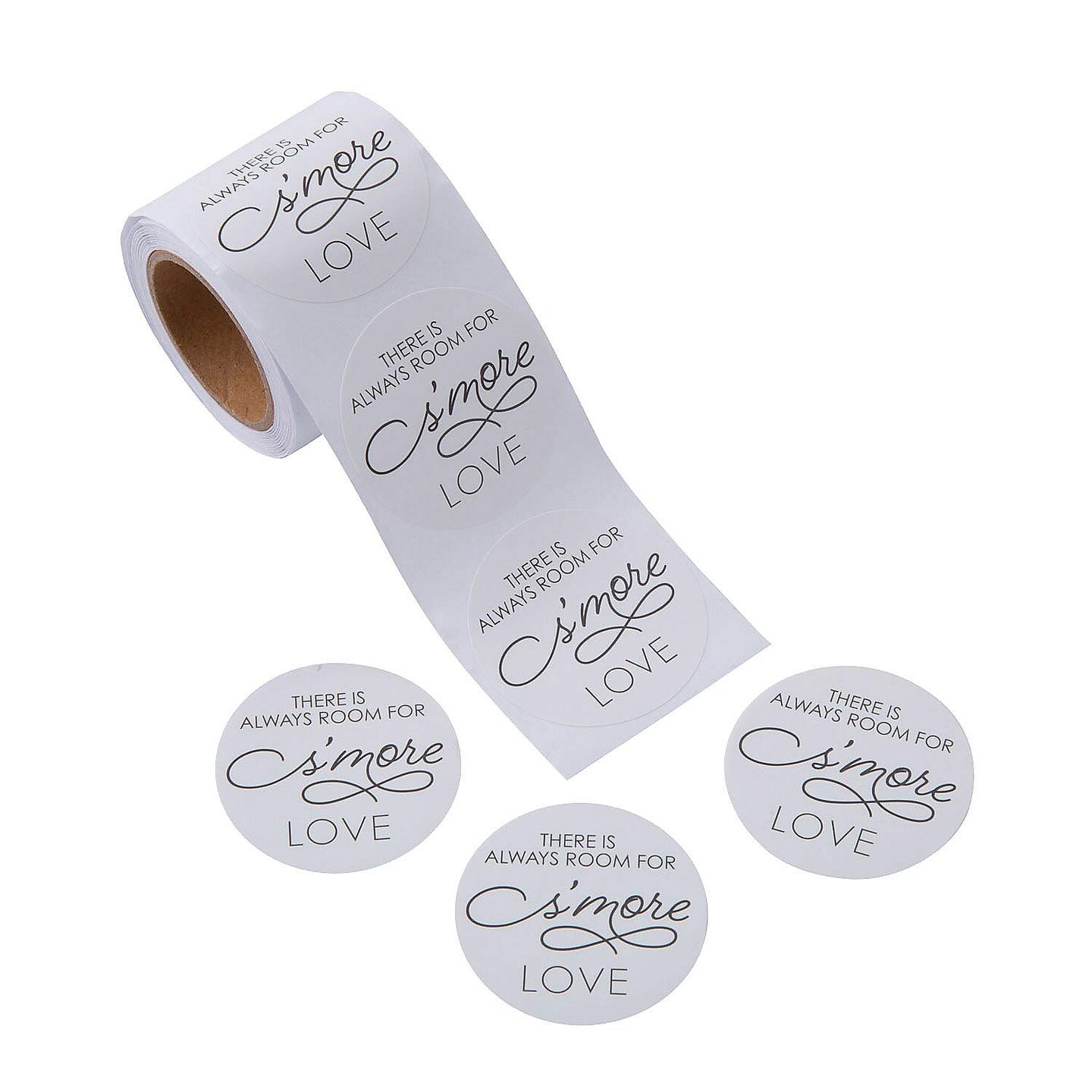 1 1/2&#x22;Bulk 100 Pc S&#x27;more Love Wedding Favor Sticker Roll