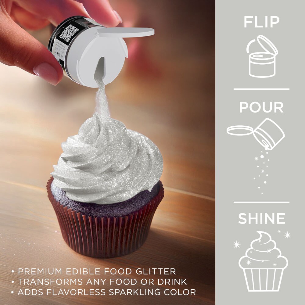 Bakell - White Pearl Tinker Dust (5g, 1x Jar) Edible Glitter for Food, Desserts, and Beverages!