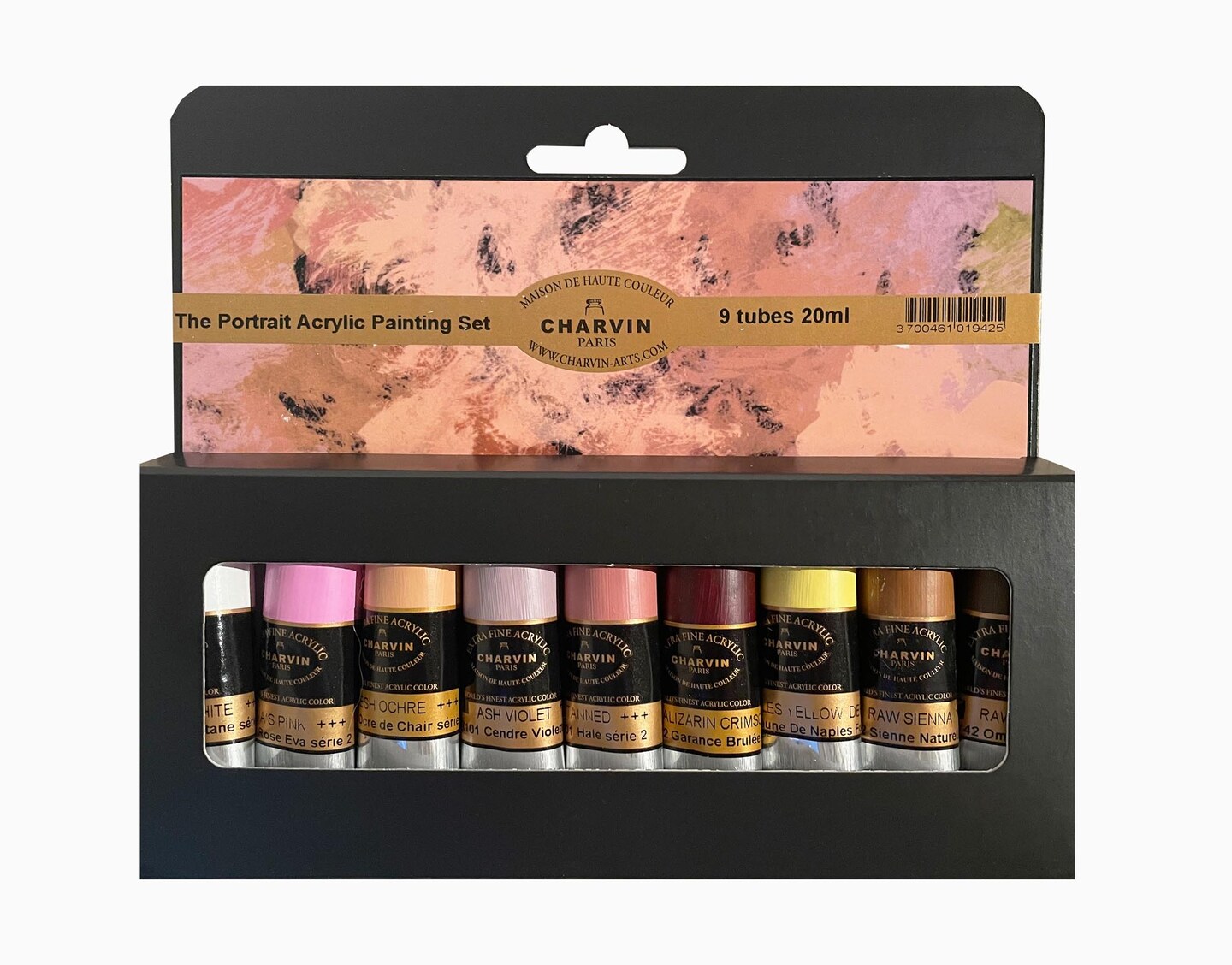 Charvin Extra Fine Professional Acrylic Paint Set for Artists, Portrait Colors - Bonjour Set of 9, 20 ml Tubes, Triple-Milled, Lightfast Pigments, Artist Acrylic Paints in Nature-Inspired Hues