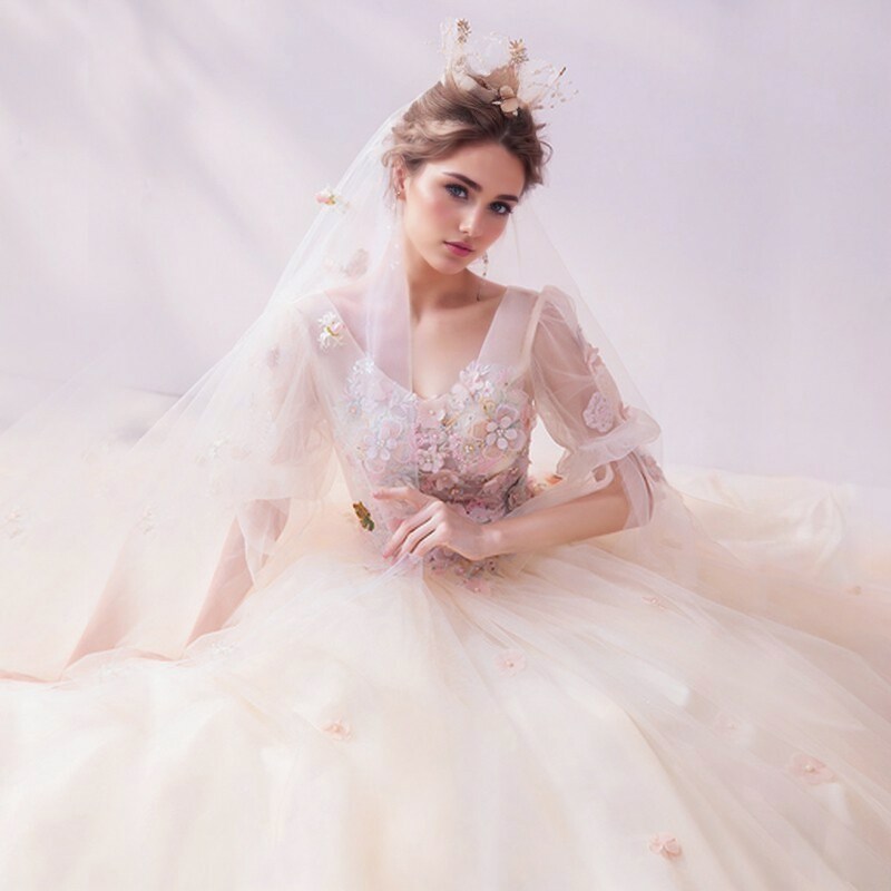Tulle ball gown,Flower Lace wedding Dress,Princess Bridal Dress,Floor  length wedding gown,Lace Applique Bridal dress,Vintage,evening dress |  MakerPlace by Michaels