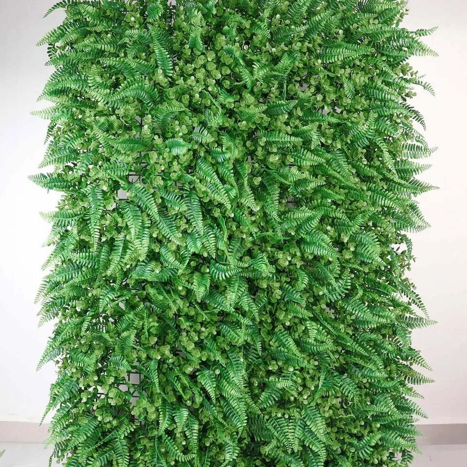 4 Green Assorted Artificial Foliage UV Protected Wall Backdrop Panels Events