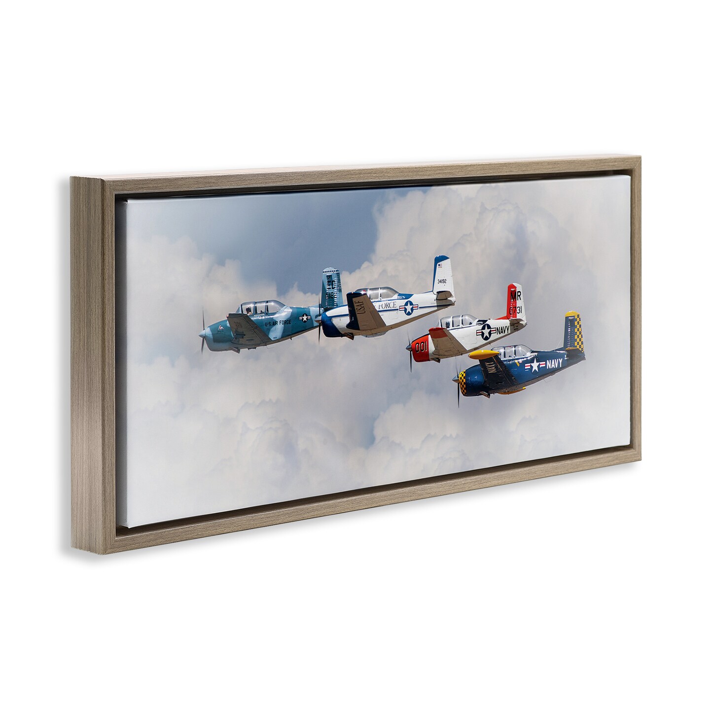 Stupell Industries Vintage USA Airplanes Floating Frame, design by JG Studios