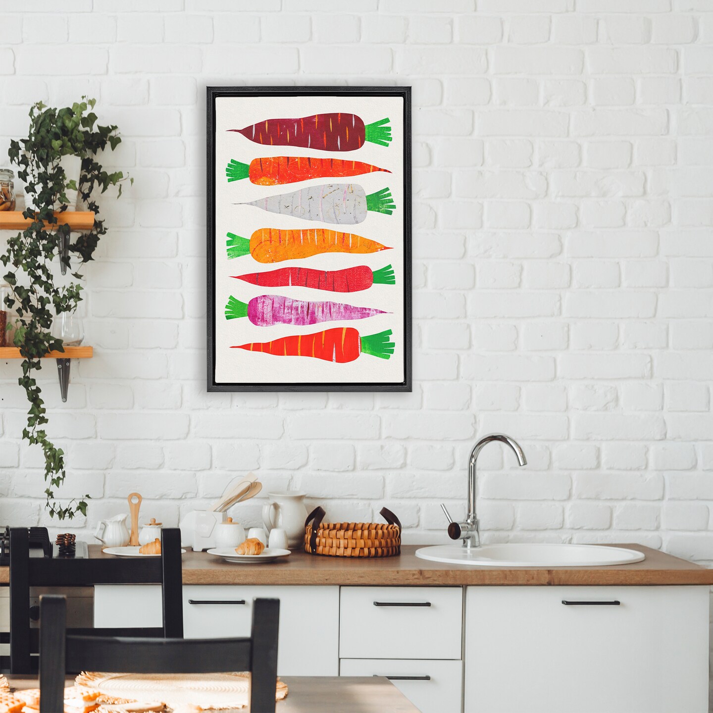 Stupell Industries Garden Vegetable Carrots Floating Frame, design by Aribombari