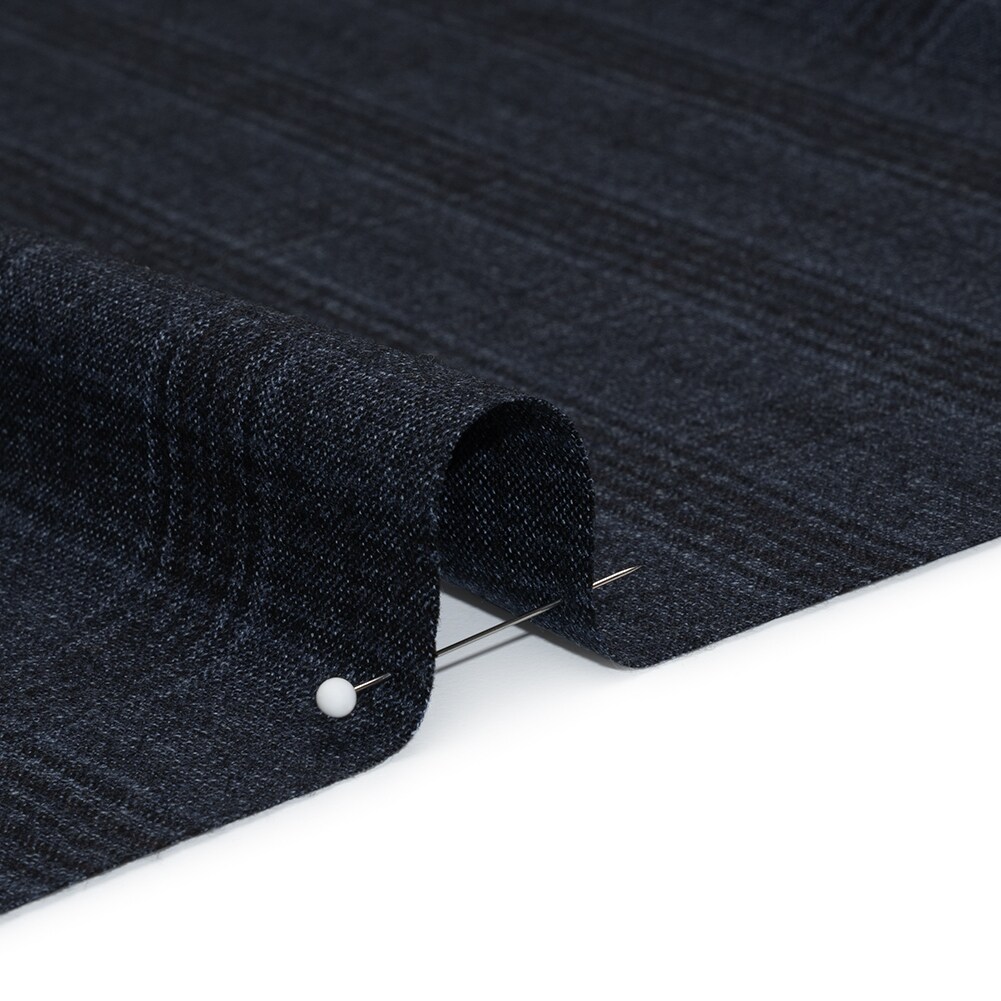 1 Yard Dark Blue and Black Plaid Super 130s Wool Suiting Soft 60 inch Width