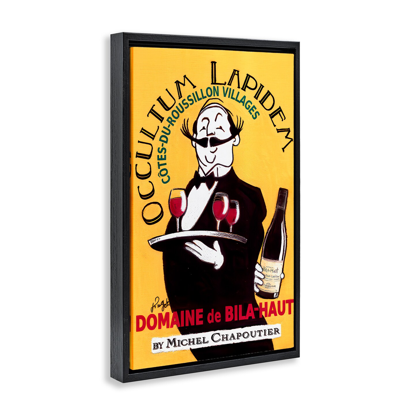 Stupell Industries Vintage Waiter & Wine Floating Frame, design by Jean-Pierre Got