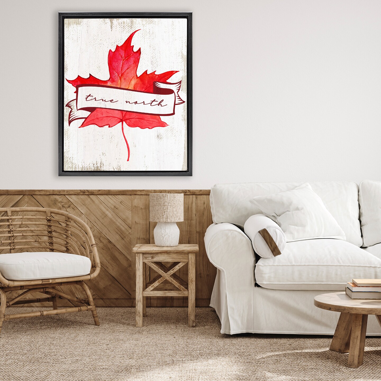 Stupell Industries True North Maple Leaf Floating Frame, design by Lil' Rue