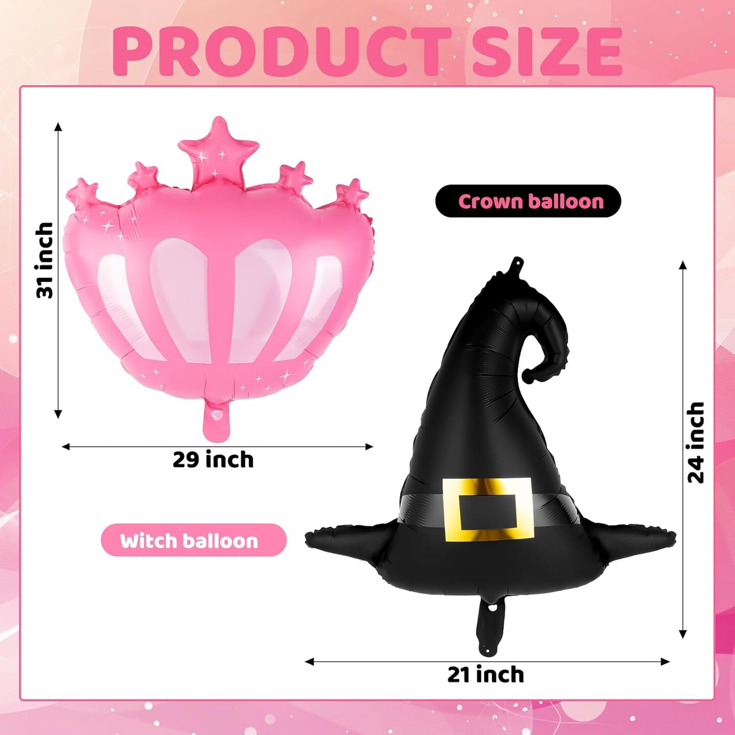 14 Pcs Halloween Witch Hat Balloons