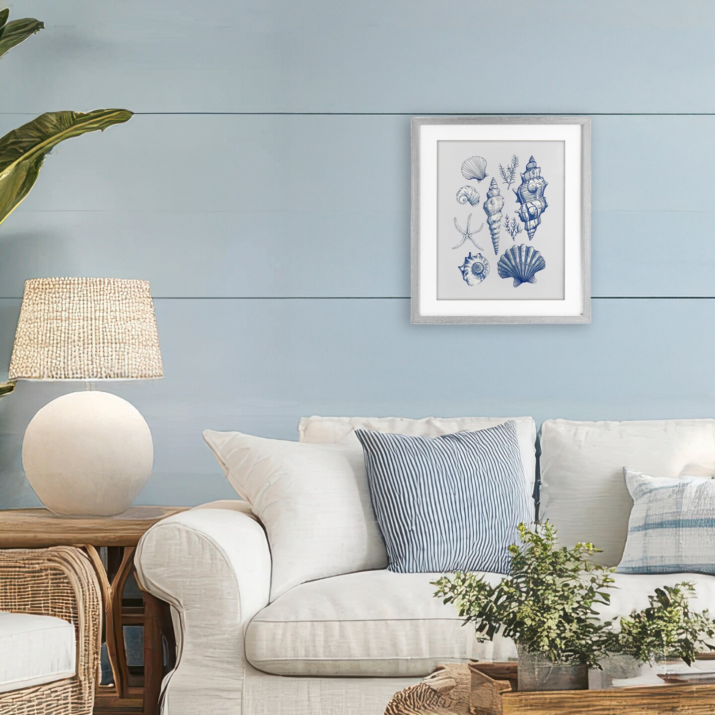 Stupell Industries Soft Nautical Collection Framed Print Under Glass, design by 1x