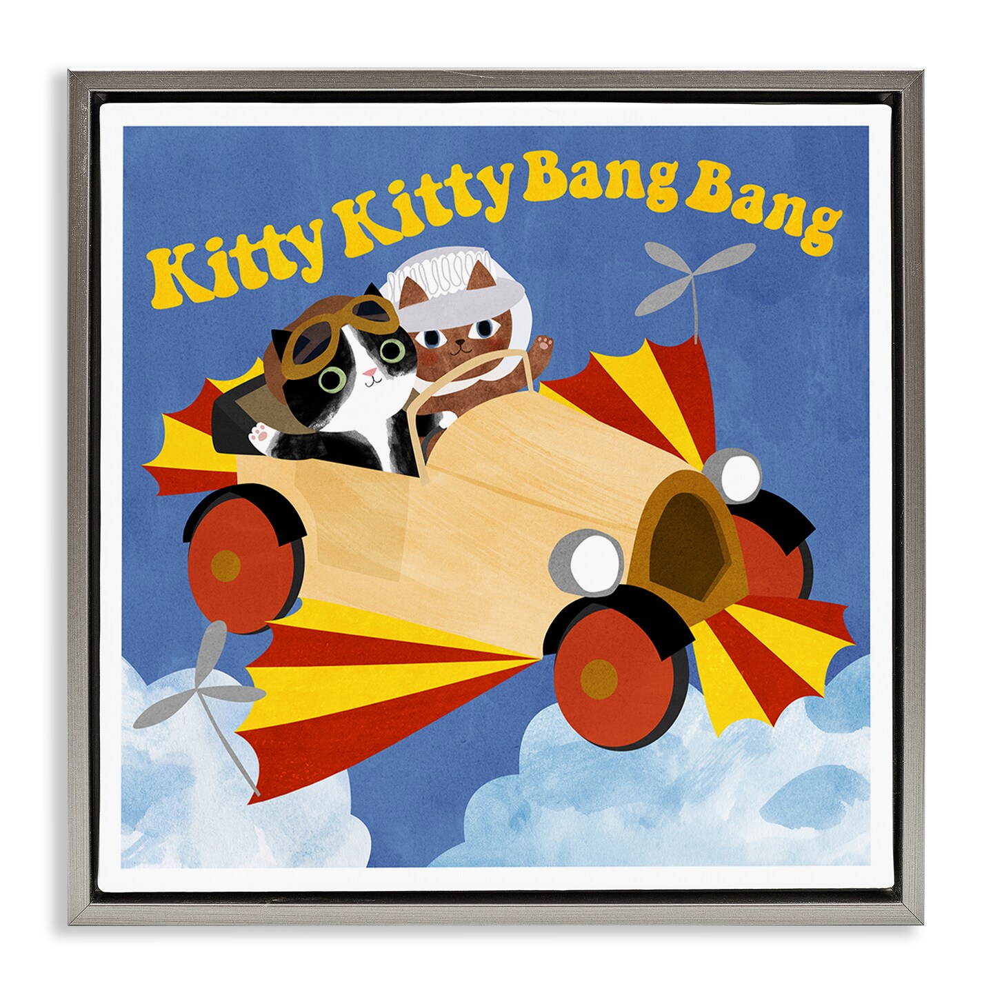 Stupell Industries Funny Pilot Cats Movie Parody Floating Frame, design by Angie Rozelaar
