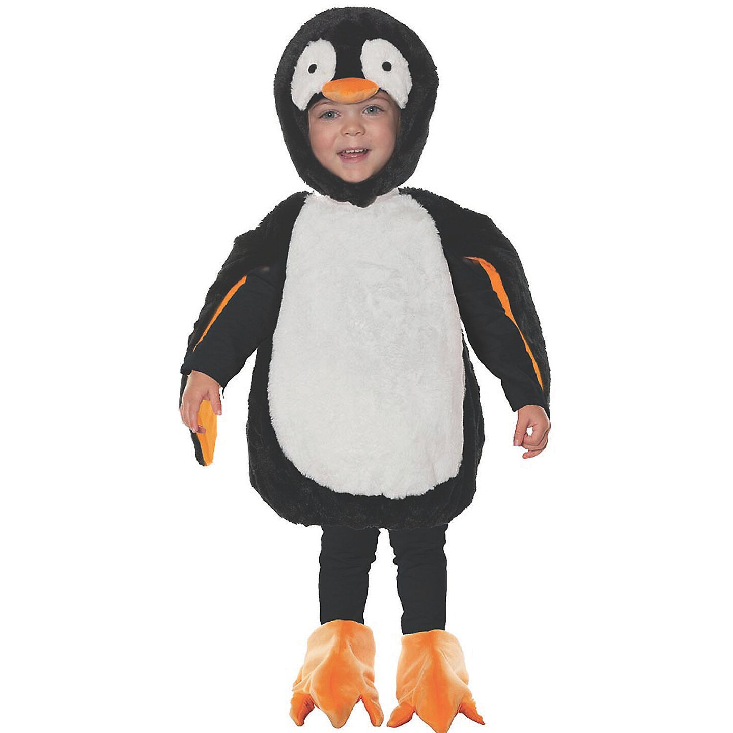 Toddler Penguin Costume Plush Body Headpiece and Webbed Shoe Covers