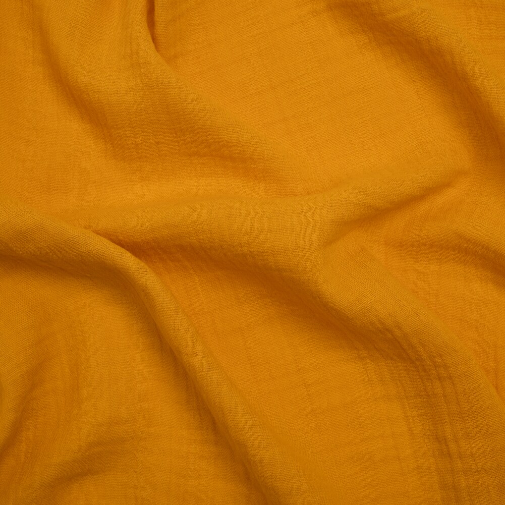 1 Yard Mustard Double Cotton Gauze Fabric Lightweight Soft Breathable Yellow Material 50 inch Width