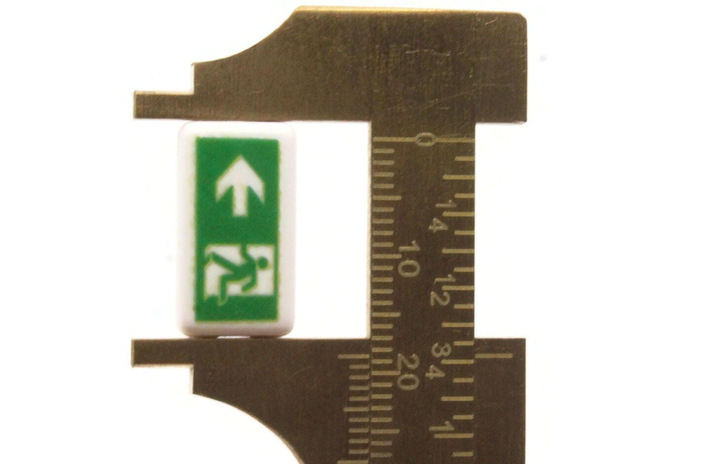 10 18mm Flat Rectangle Emergency Exit Beads White and Green Beads Plastic Beads to String