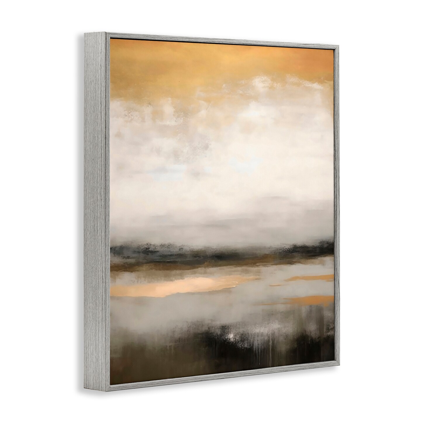 Stupell Industries Dreamy Neutral Abstract Landscape Black Framed Giclee Art, design by Creative Studio