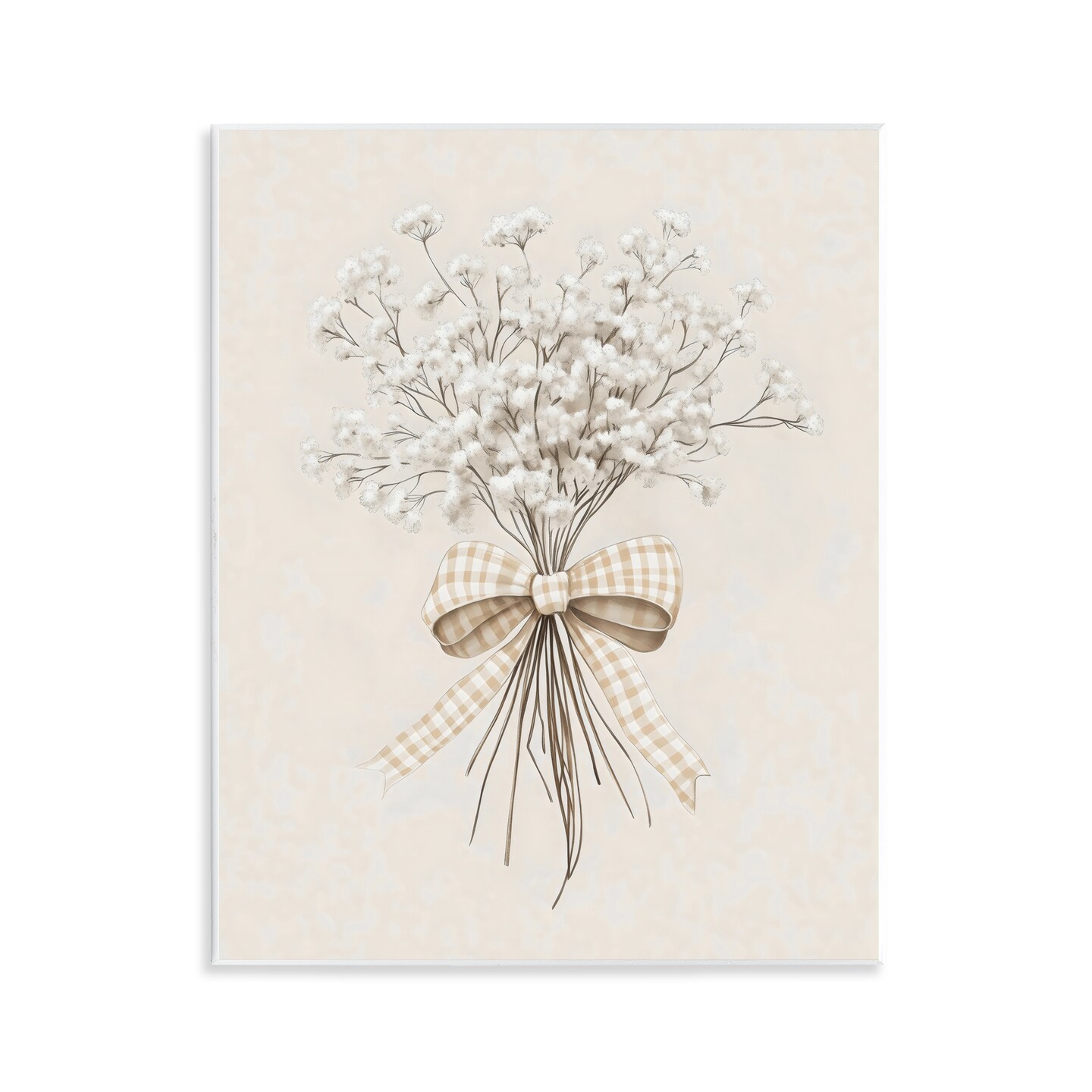 Stupell Industries Farmhouse Baby's Breath Wall Plaque Art, design by Arlington Prints